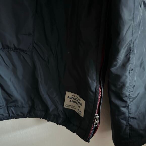 Abercrombie & Fitch Blue & Red Anorak kangaroo Pouch Pullover Jacket Size Small - Picture 9 of 10